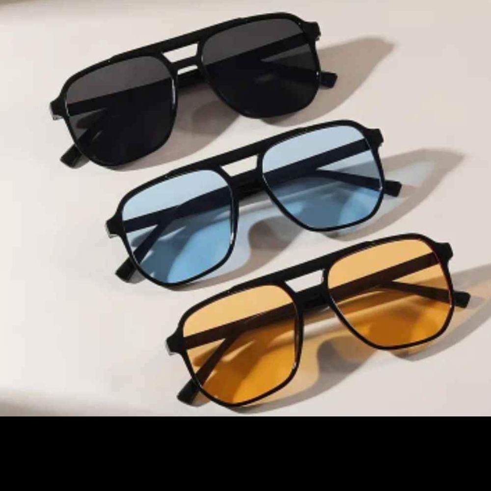 Brand New Stylish Black Frame Tinted Sunglasses Set Of Three